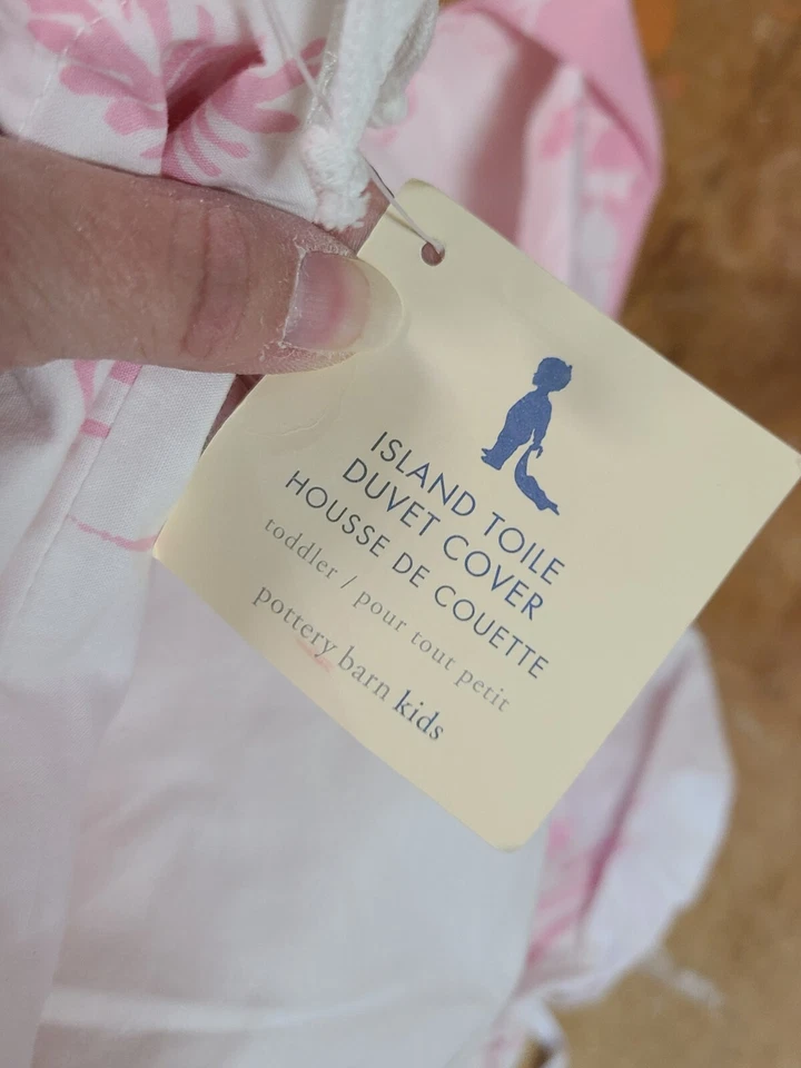 Edredón y bolsa reversibles Pottery Barn Kids "Island Toile" para niños pequeños nuevos con etiquetas Foto 3 de 4
