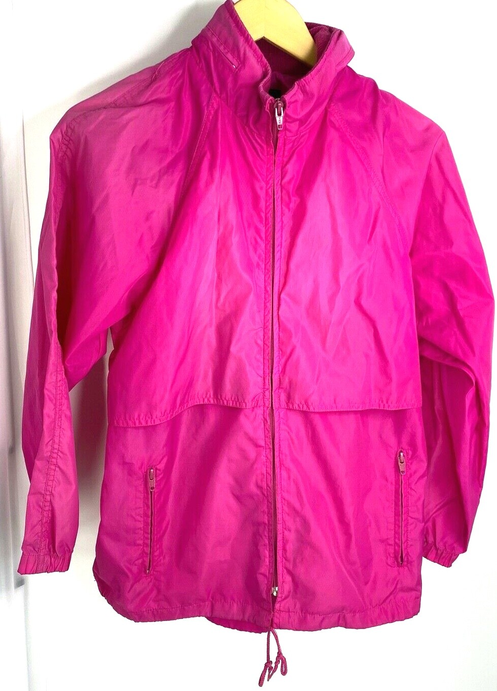Dark Pink Hooded Windbreaker Jacket 