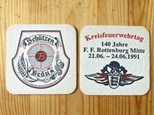 Bierdeckel BRD 1991 Rottenburg Kreisfeuerwehr...