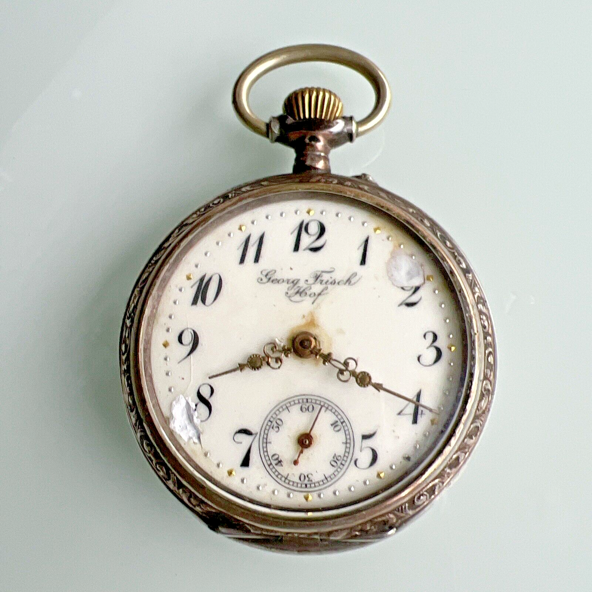 Georg Frisch Hof Antike Mechanische Depose Taschenuhr Pocket Watch 3-3