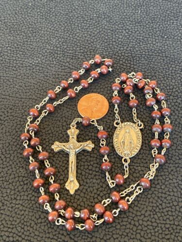 VTG WOOD BEADS ITALIAN ROSARY REGINA SINE LABE ORIGINALI CONCEPTA OPN INRI 1830 - Picture 16 of 24
