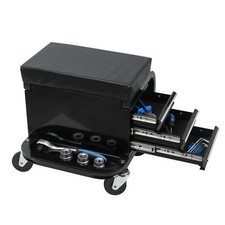 Rolling Creeper Seat Garage/Shop Seat with 3 Drawers Rolling Tool Chest Storage
