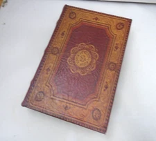 Decorative Vintage Book Shaped Trinket Storage Box Tan Brown Magnetic Lined