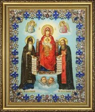 Bead embroidery kit Icon of the Mother of God Svenskaya-Pecherskaya needlework