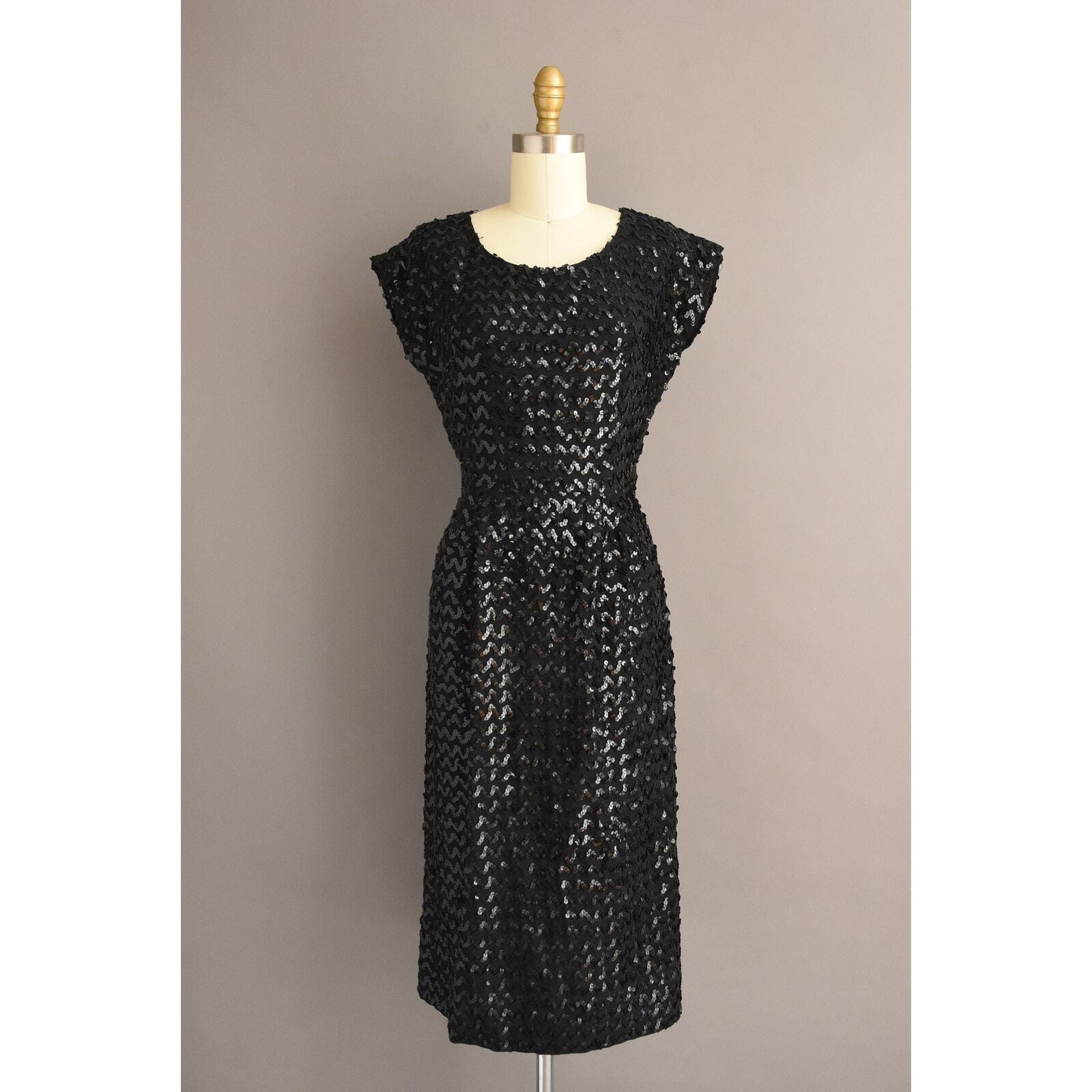 1950s 50s vintage Sparkly Black Sequin Holiday Party … - Gem