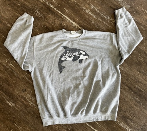 Vtg Shamu Seaworld Sweatshirt Orca XXL Pullover Crewneck Killer Whale USA World - Picture 2 of 9