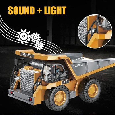 9CH RC Alloy Dump Truck Engineering Vehicle Forklift Heavy Excavator Remote Toy
