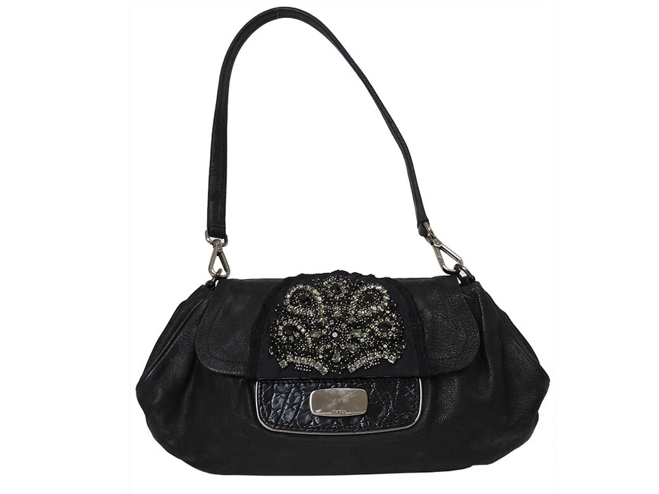 Prada Bijou 2Way Clutch Bag Black Women's Leather Antique Skipper Shoulder Bag - Image 2 of 4