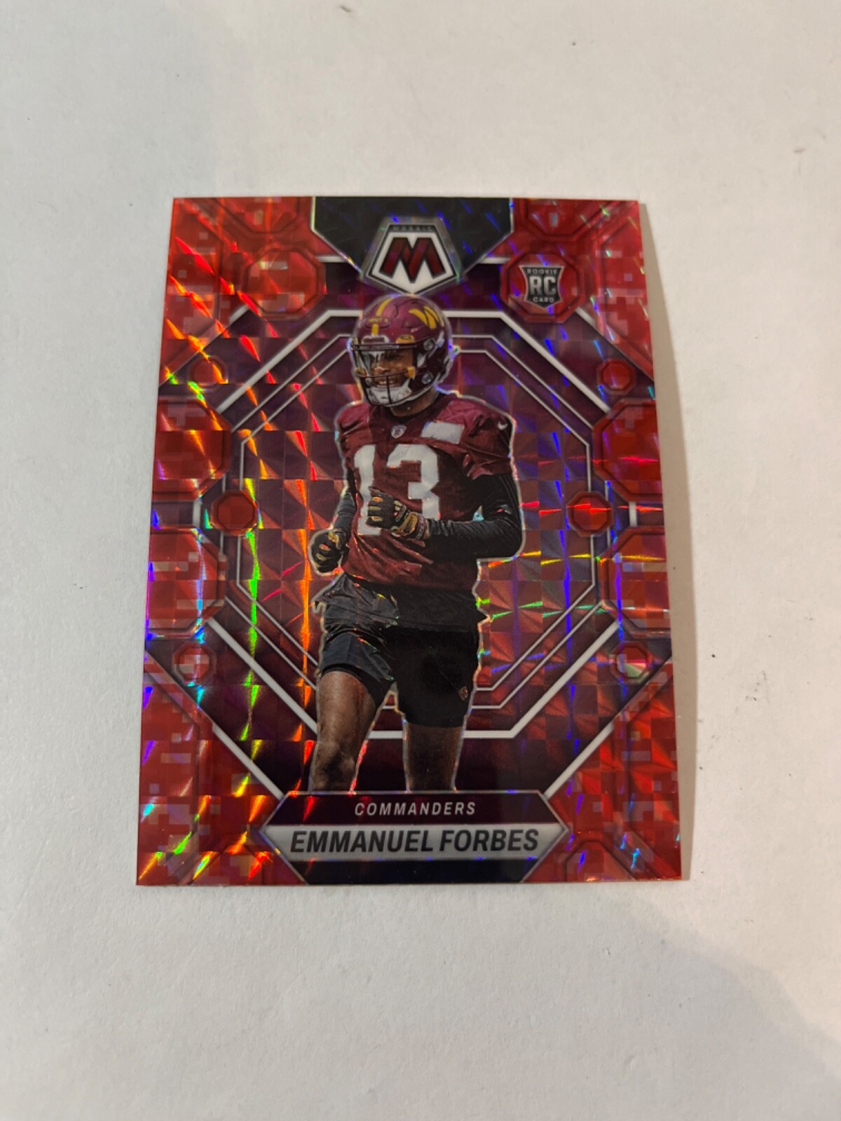 2023 Panini Mosaic #319 Emmanuel Forbes Red Camo Prizm RC