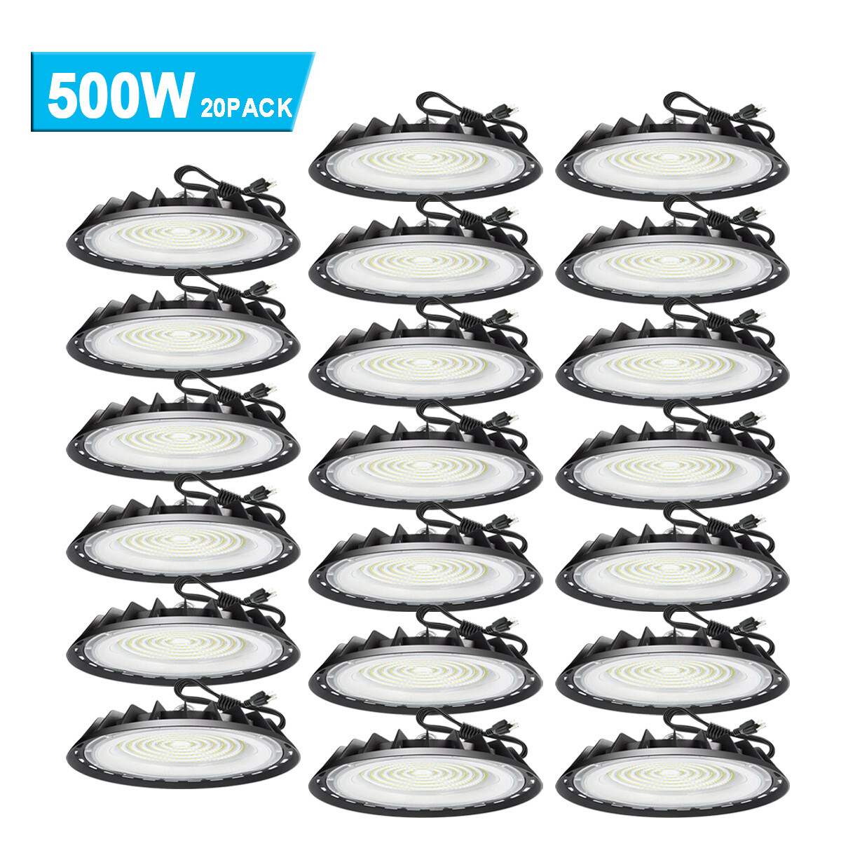 20Pcs UFO Led High Bay Light 500W Industrial Commercial Warehouse Led Shop Light