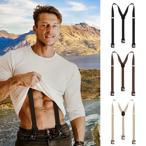 Mens Suspenders Heavy Duty Clip On Suspenders For Men Adjustable - Picture 3 of 15