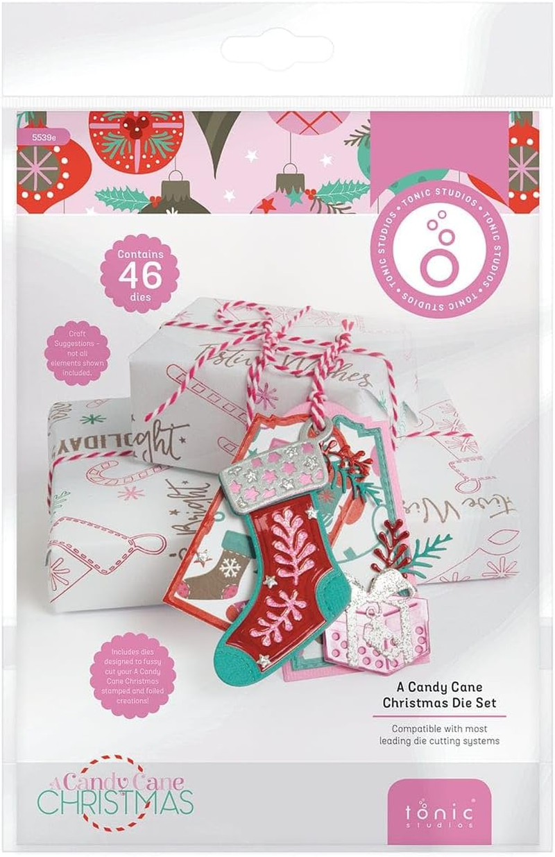 Tonic Studios a Candy Cane Christmas Die Set - 46 Dies | 6.6 Cm X 9.3 Cm Largest