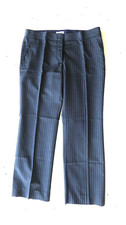 Moschino tailored pants in navy and blue stripes, IT48 US 14 - small sized