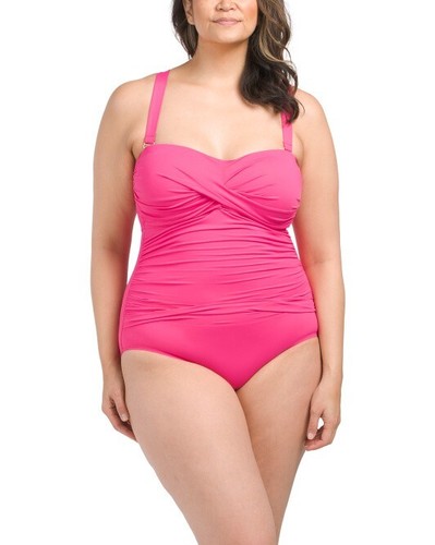 Womens Size Large 16W One Piece Swimsuit Slimming Hot Pink Anne Cole $102 NWT - Picture 2 of 10