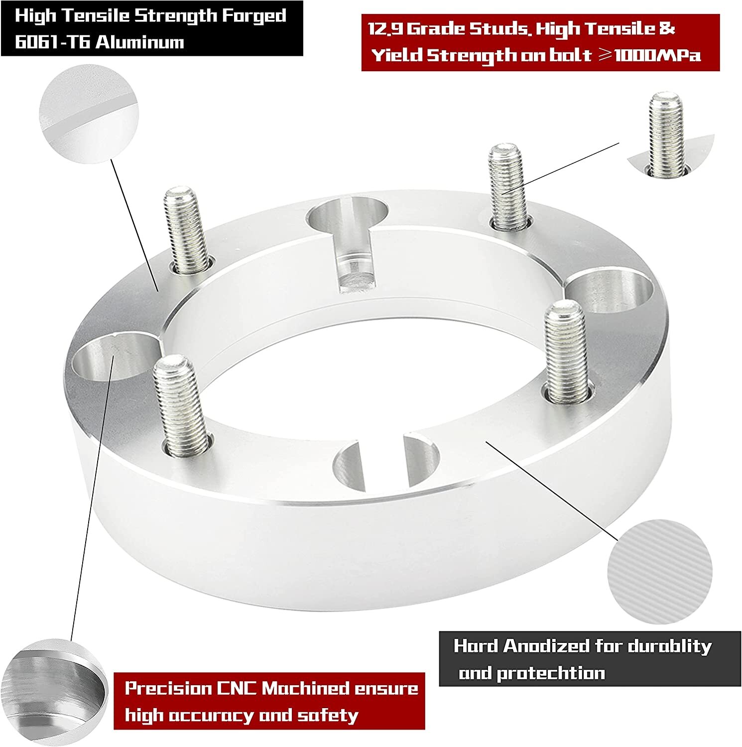 4PCS 2 Inch 4x137mm ATV Wheel Spacers for CanAm Kawasaki Mule 500/520