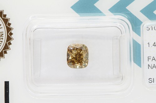 Cushion Shape Diamond Natural Fancy Brown Loose 1.44 Carat SI2 IGI Certificate - Picture 2 of 7