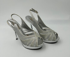 Touch Ups High Heel Shoes Slingback Women's 8 M US SILVER Glitter