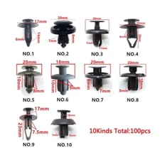 100Pcs Fender Clips Trim Car Auto Push Pin Rivet Bumper Fastener Panel Retainer