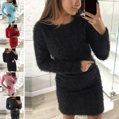 fluffy sweater dress