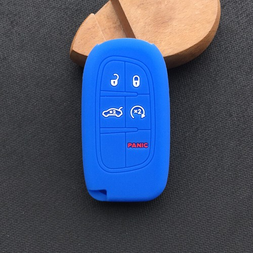 Fit Dodge Jeep Chrysler 5 Button Remote Smart Key Fob Silicone Skin Case Cover - Picture 9 of 22
