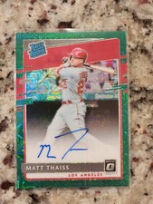 2020 Panini Donruss Optic Green Mojo Prizm /99 Matt Thaiss #RRS-MT Auto RC