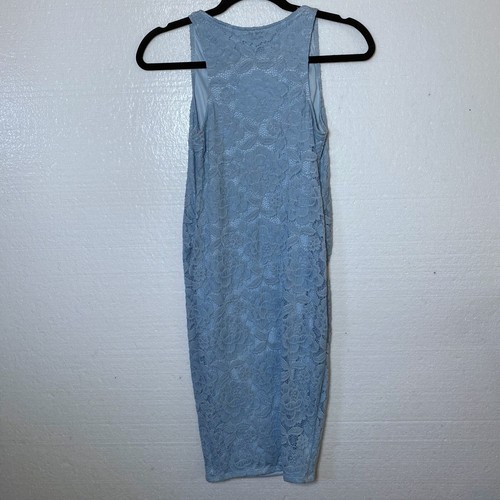 Show Me Your Mumu Womens Size XS Blue Floral Lace Sleeveless Midi Bodycon Dress - Picture 3 of 8
