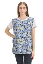 Women Cobbler Apron with 2 Patch Pockets Cotton printed Smock with Side Ties ...