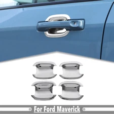 For Ford Maverick 2022-2025 Chrome Door Side Handle Bowl Cover Cup Trim Decor 4P
