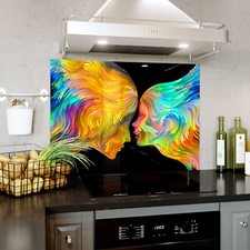 Glass Splashback Kitchen Tile Panel Colours Abstract Love ANY SIZE HOLES FIXINGS