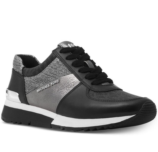 michael kors trainers black and white