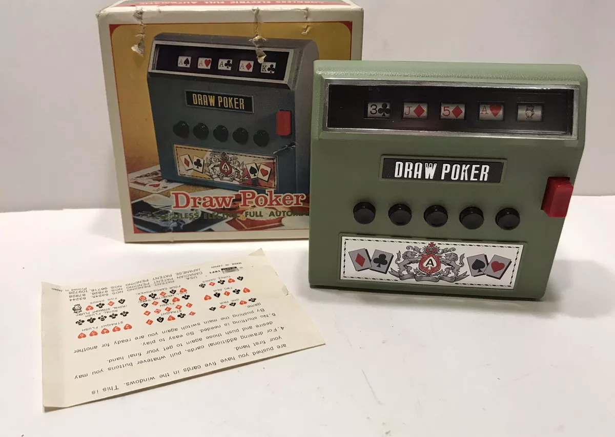 VINTAGE 1971 DRAW POKER CORDLESS ELECTRIC FULL AUTOMATIC GAME IN BOX