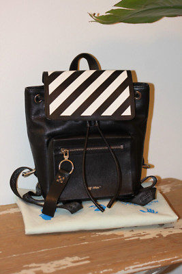 OFF-WHITE  Backpack Small Black/White Virgil Abloh Drawstring Grey Tape Straps!!