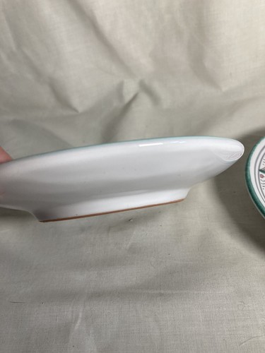 VTG Italian Deruta Hand Painted Pottery Teal Pink 6” Plates Tuscan - Pair Of 2 - Picture 8 of 12