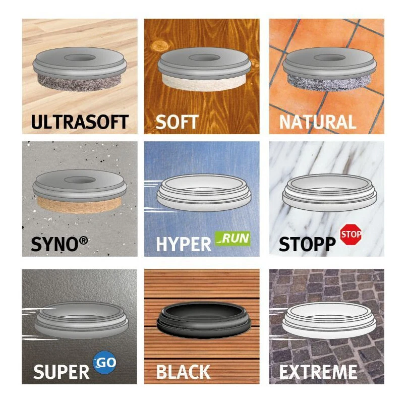 WAGNER Möbelgleiter Stuhlgleiter Filzgleiter 8er-Set QuickClick Ersatzgleiter - Bild 2 von 4