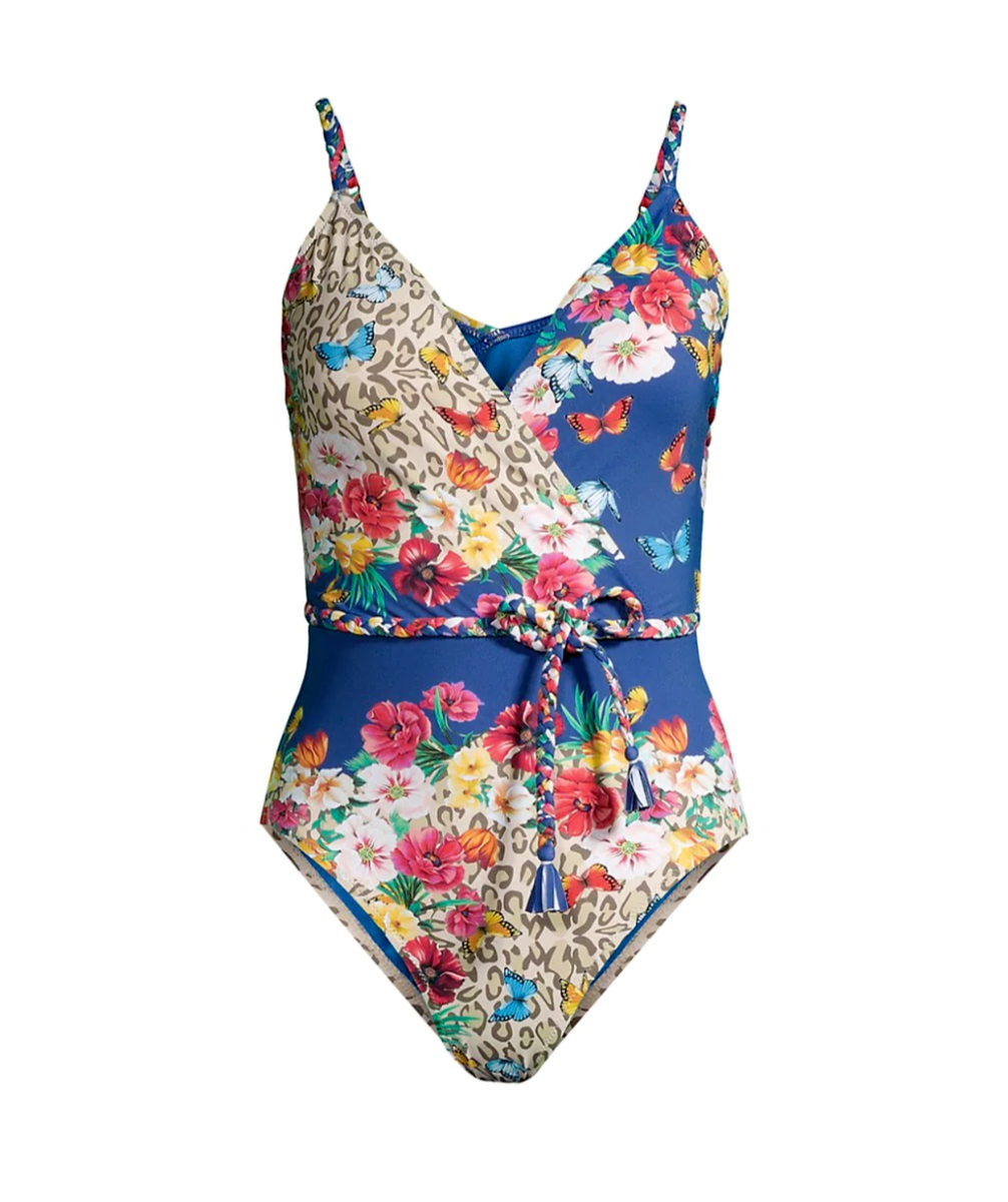 Johnny Was Fleur Braided Wrap One Piece Swimsuit XS  display picture 2