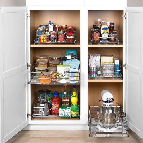 Pantry Drawer Slide out Basket - Heavy-Duty Pull Out Cabinet Organizer - Picture 24 of 43