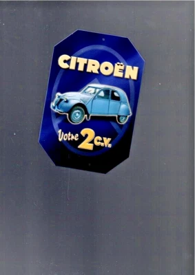 plaque peinte votre 2cv Ancien pub publicité deudeutche citroen - Photo 1/2