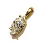 GIA certified 14k yellow gold SI2 D .90ct marquise diamond pendant estate  — photo 3