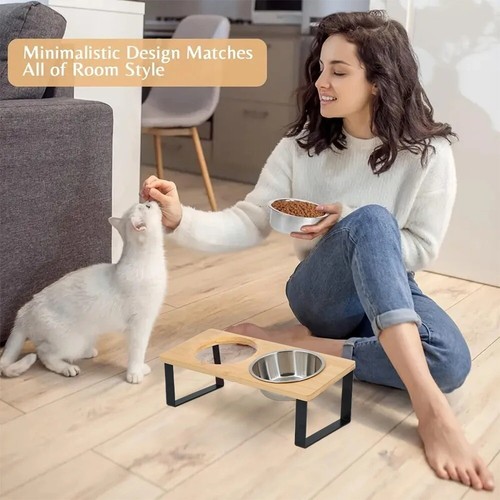 15° Tilted Elevated Cat Bowls Raised Pet Bowls for Cats and Puppy - Picture 4 of 9
