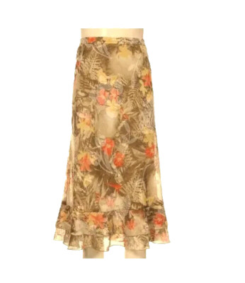 Damen Sommer Rock lang von Basler olive gelb lachs Blumen S M L 36 38 40