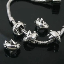 20cs Tibetan Silver dolphin spacer Beads Fit European Bracelet l0111