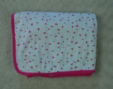 Carter's Pink White Butterfly Baby Blanket Stretch Jersey Knit Swaddle Receiving