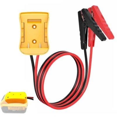 Battery Adapter For Dewalt 6FT Jumper Cable Clamp Battery Jumper Starter 12AWG
