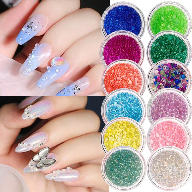 10g/ jar Micro Beads Caviar AB Pixie Crystals 3D Nail Art Gems Tiny  Rhinestones