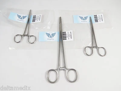Dentaire Médical Porte Aiguille de Mayo Hegar Kit Avec 3 Instruments ANGELUS - Photo 1/3