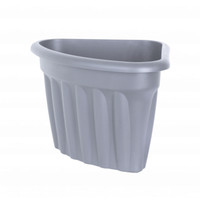 40cm Corner Plastic Pot Planter Grey Plastic Flower Pot Garden Decorative 20L