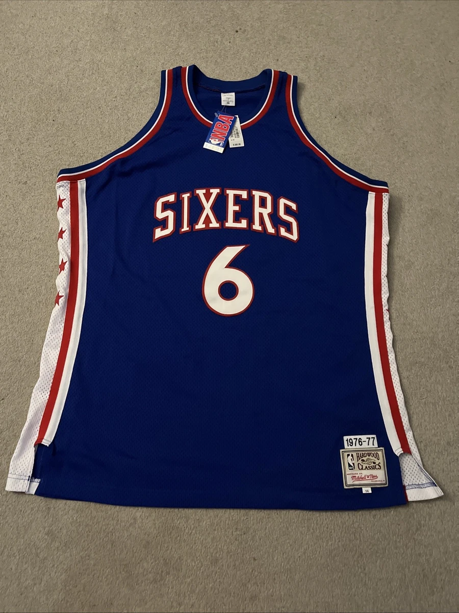 Maillot Majestic Vintage Hardwood Classic Philadelphia 76ers Sixers bleu rouge XXL