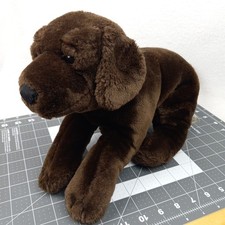 Toys R US Animal Alley Labrador Plush Dog Chocolate Brown Realistic Stuffed 17"