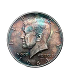 1964 Kennedy Half Dollar Rainbow Monster Toned Both Sides 90% Silver BU Coin # 5