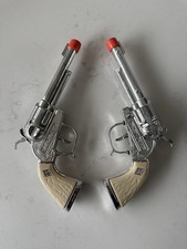 2 Vintage Leslie Henry Halco Diamond H Laramie Cap Toy Guns Revolvers Pistols